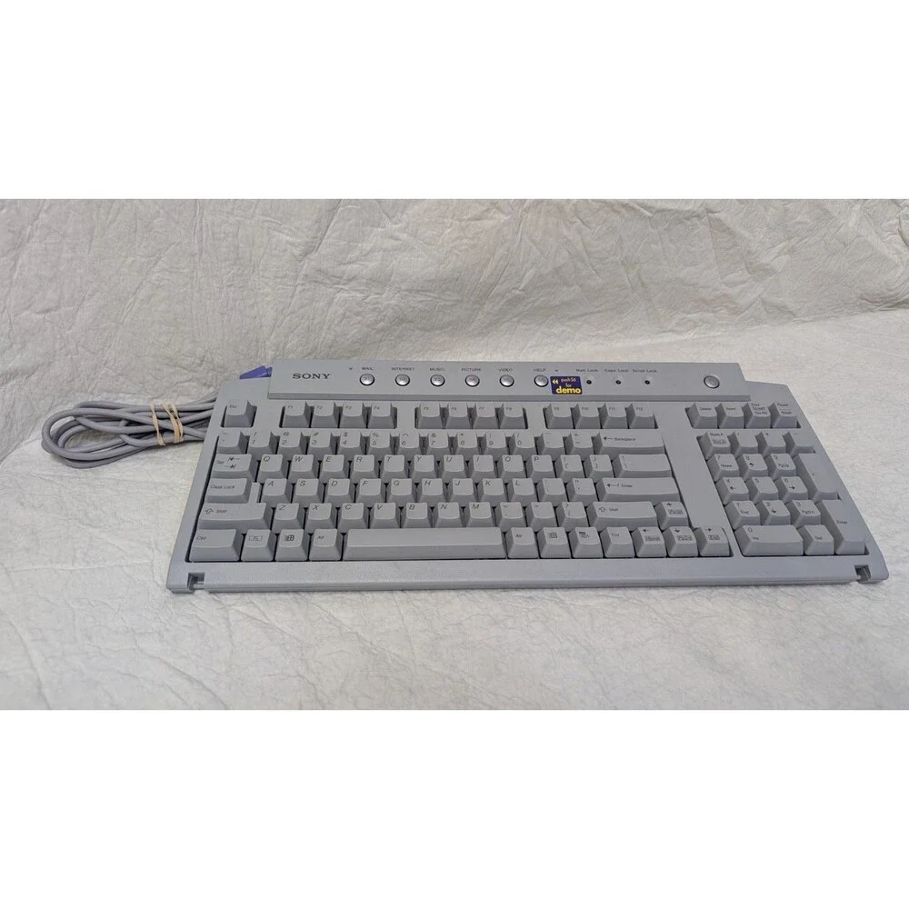 Vintage Very Good Condition Sony VAIO PS2 Wired QWERTY Computer Keyboard